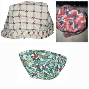 3 Longaberger Sweetheart Treats Basket Country Heart , Flade Glory, Holly Liners